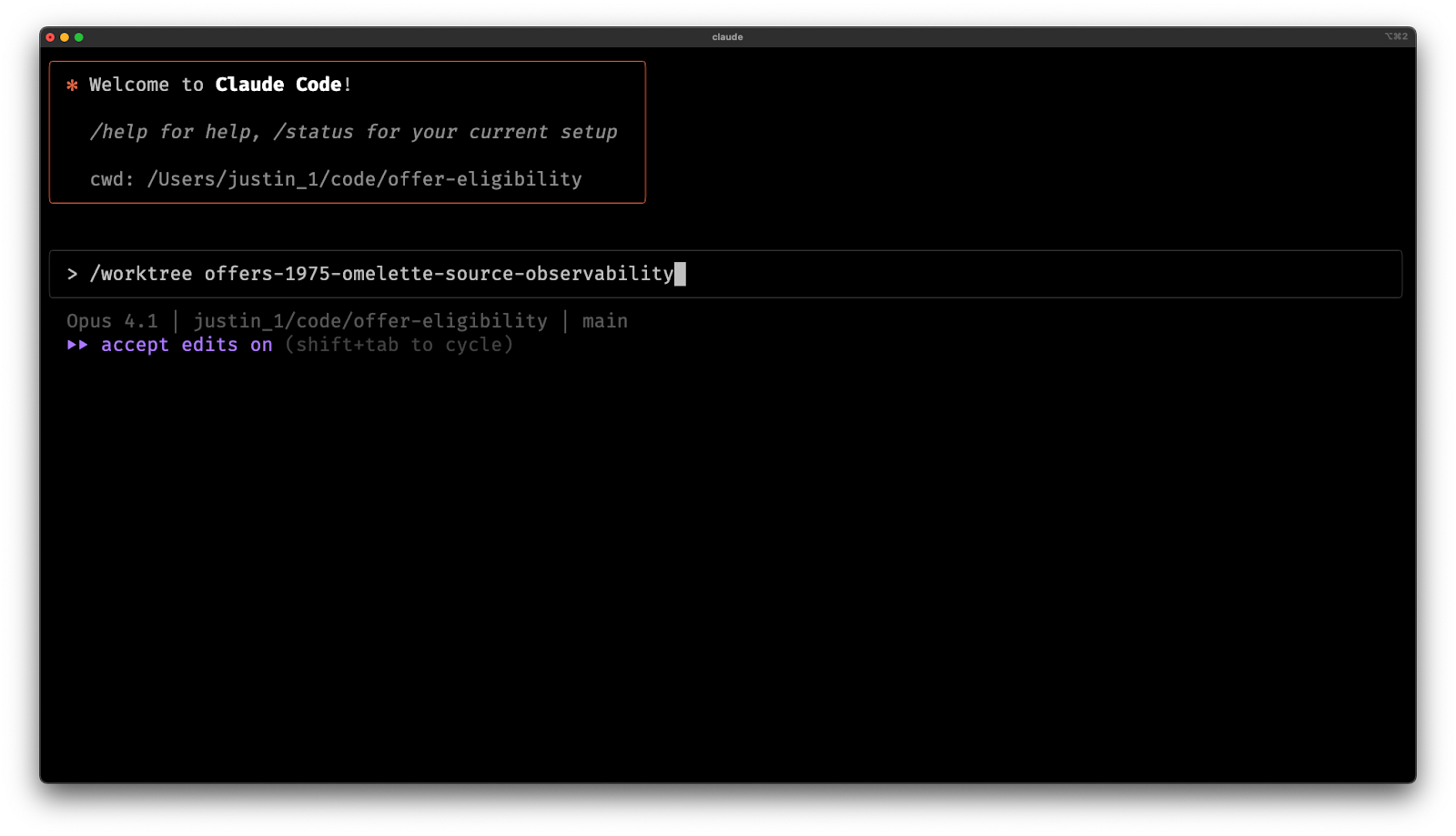 Using /worktree to create the worktree.